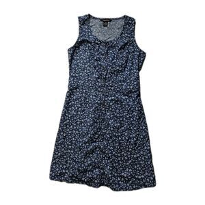 Millenium Petite Blue Floral Button Front Sleeveless Sundress PM Cottagecore EUC